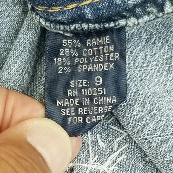 Angel's Size 9 Blue Denim Jeans Sequence Pockets - Picture 5 of 9